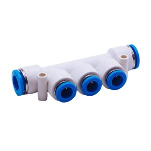 Rozdzielacz wtykowy (kolektor) 2 x ⌀ 12 3 x ⌀ 8 biały      