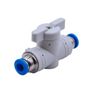 Zawór kulowy wtykowy ON/OFF ⌀ 8 biały  