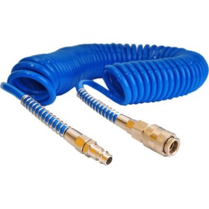 Przewód spiralny 8x5, 2,5m, zakuty szybk. + króciec