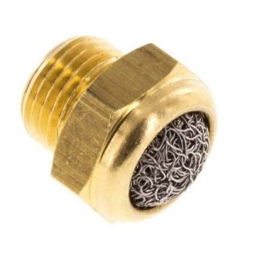 Tłumik hałasu płaski G 1/4", tkanina druciana, mosiądz  