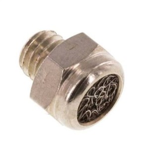 Tłumik hałasu płaski G 3/8", tkanina druciana, stal nierdzewna  