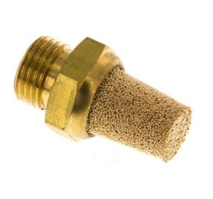 Tłumik hałasu stożkowy G 1/4", spiek brązu, mosiądz 