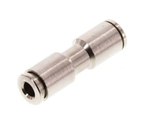 Złączka wtykowa prosta Ø 6 mosiądz niklowany 