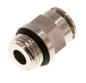 Złączka wtykowa prosta G 1/2" Ø 12 mosiądz niklowany, Viton do +150°C       