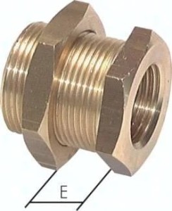 Złączka grodziowa  GW G 3/4" - GZ M 34x2, mosiądz     