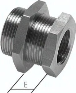 Złączka grodziowa  GW G 3/4" - GZ M 34x2, stal nierdzewna    