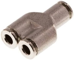 Trójnik wtykowy Y Ø 12 mosiądz niklowany, Viton    