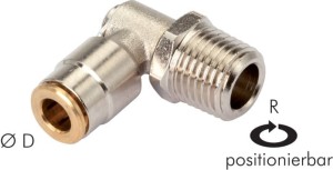 Złączka wtykowa kątowa obrotowa R 1/4" Ø 6 wysokociśnieniowa   