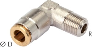 Złączka wtykowa kątowa R 1/8" Ø 6 wysokociśnieniowa   