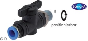 Zawór kulowy wtykowy ON/OFF R 1/4" ø 6  