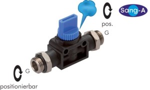 Zawór kulowy 3/2 z odpowietrzeniem gwint zew. G 1/4" - G 1/4" 
