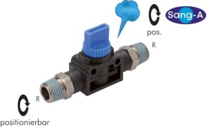 Zawór kulowy 3/2 z odpowietrzeniem gwint zew. R 3/8" - R 3/8"  