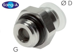 Złączka wtykowa prosta gwint zew. M5 Ø 4 dla przemysłu półprzewodnikowego  