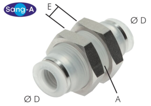 Złączka wtykowa grodziowa Ø 10 dla przemysłu półprzewodnikowego      