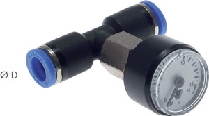 Manometr wtykowy do przewodu 6 mm 0-16 bar  