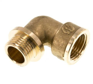 Kolano gwintowane 90°, GW G 1/4" / GZ R 1/4", 16 bar, mosiądz 