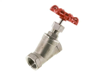 Zawór odcinający skośny G 1 1/4", PN40, stal nierdzewna  