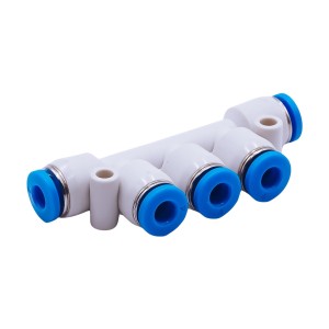 Rozdzielacz wtykowy (kolektor) 5 x ⌀ 8 biały 