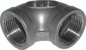 Kolano gwintowane 90°, GW Rp 3", 16 bar, stal nierdzewna        