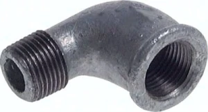 Kolano gwintowane 90°, GW Rp 2" / GZ R 2", 25 bar, żeliwo ocynkowane   