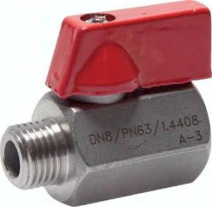 Zawór kulowy mini GW/GZ 1/2", stal nierdzewna   
