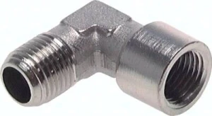 Kolano gwintowane 90°, GW G 1" / GZ R 1", 16 bar, mosiądz niklowany           