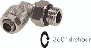 Złączka kątowa skręcana obrotowa  G 1/4" - 10x8 mm          