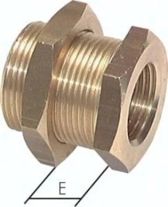 Złączka grodziowa  GW G 1/8" - GZ G 1/4", mosiądz 