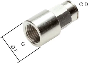 Złączka wtykowa prosta GW  G 1/2" Ø 16 mosiądz niklowany, Viton      