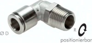 Złączka wtykowa kątowa R 1/8" Ø 4 stal nierdzewna 