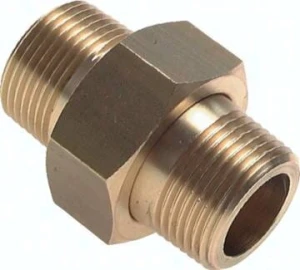 Śrubunek, uszczelnienie stożkowe, GZ R 3/8" - R 1/4" mosiądz  
