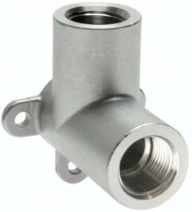 Kolano gwintowane ścienne GW G 3/8", stal nierdzewna