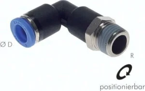 Złączka wtykowa kątowa długa R 1/8" Ø 4 (teflon) 