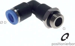 Złączka wtykowa kątowa długa G 1/4" Ø 8