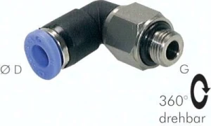 Złączka wtykowa kątowa łożyskowana G 1/8" ⌀ 6