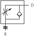ZAWÓR DŁAWIĄCO-ZWROTNY KĄTOWY WTYKOWY Z GWINTEM ZEW. R DŁAWIENIE NA WLOCIE SYMBOL.jpg
