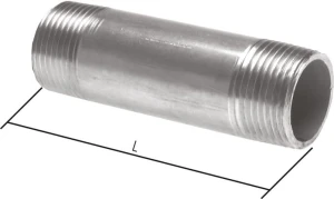 Nypel rurowy - sztucer R 1/2" 100 mm stal nierdzewna             